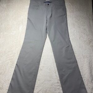 Peter Millar Men's Grey Performance Golf Pants Size 34x34 Stretch Flat Front